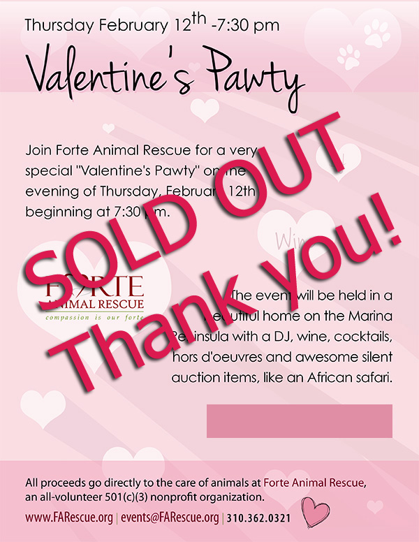 FORTE Animal Rescue Valentine's Pawty - Thursday February 12th 7:30 PM