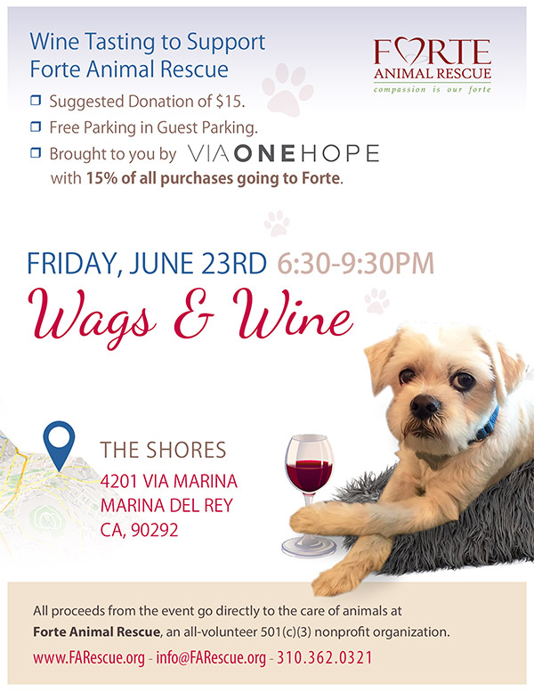 Wags & Wine Tasting to Support Forte Animal Rescue