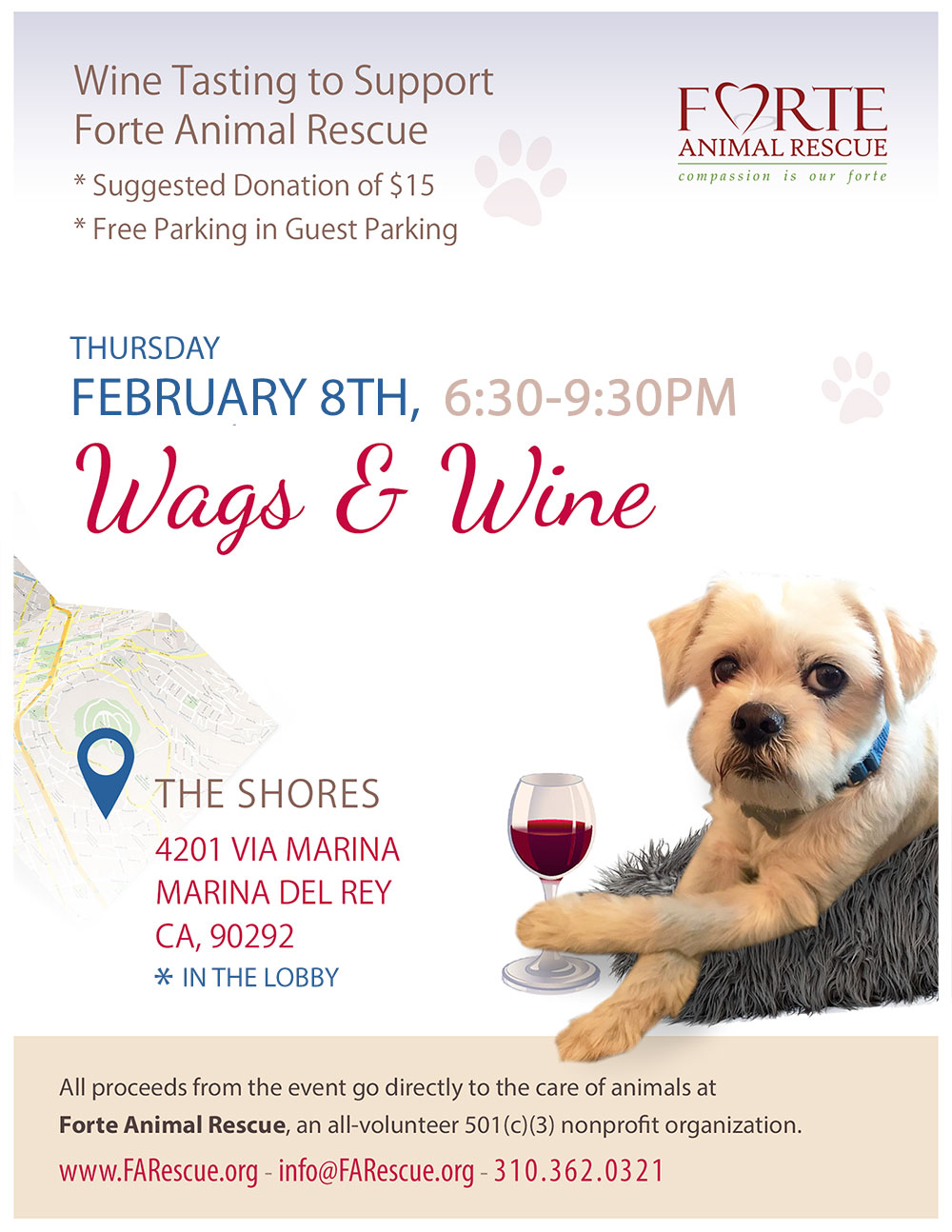 Wags & Wine Tasting to Support Forte Animal Rescue